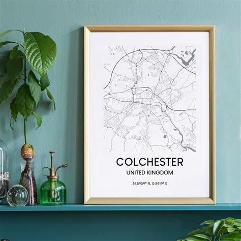 Colchester Map Print Colchester Town Map Art Poster Colchester - Etsy