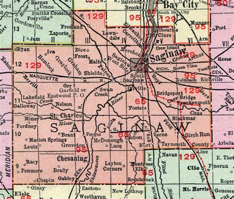 Map Of Saginaw County | Cities And Towns Map