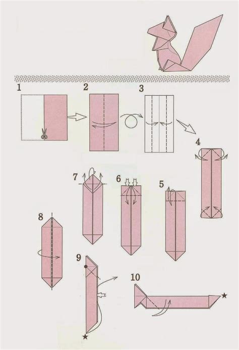 Origami Squirrel instructions ~ easy crafts ideas to make