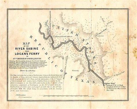 Antique map chart: - [Lot of 6 - Sabine River]