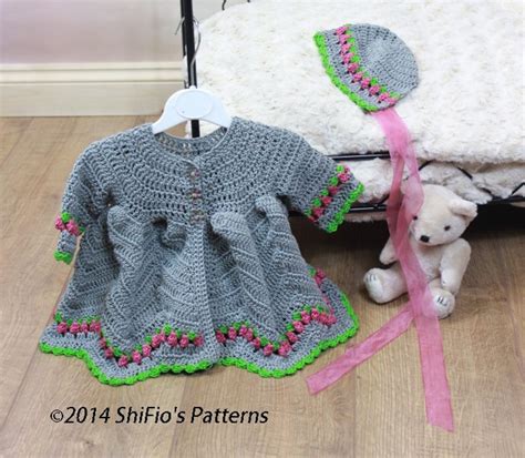 CROCHET PATTERN for Baby Matinee Jacket & Hat in 2 Sizes Pdf - Etsy