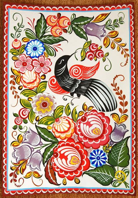 Gorodets Folk Painting, Russia | Russian folk art, Folk art painting, Folk art flowers