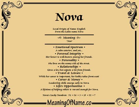 Nova - Meaning of Name