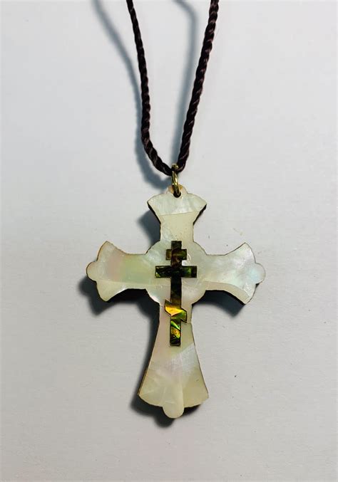 Mother of Pearl (shells) Cross Pendant - HA-OR (The Light)