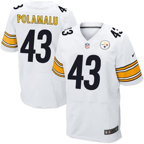 Mens Pittsburgh Steelers Troy Polamalu Nike White Elite Jersey