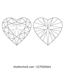 Sketch Heart Briliant Cut Diamond On Stock Vector (Royalty Free) 2179203661 | Shutterstock