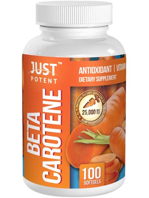 Beta Carotene (Vitamin A) Supplement by Just Potent | Antioxidant | Vitamin A | 25,000 IU