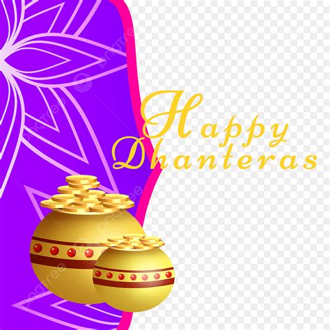 Happy Dhantera PNG Transparent, Happy Dhanteras Clay Pot Gold Coin ...