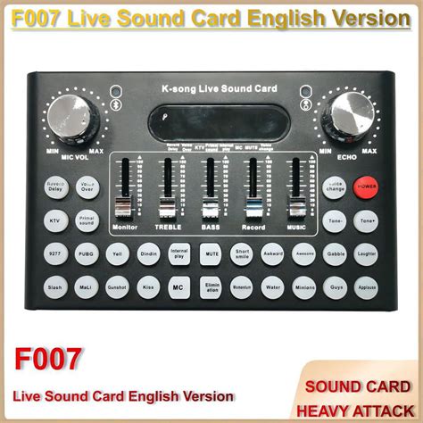 F007 Sound Card Microphone Sound Card Mixing Console Live Broadcast Singing Equipment Phone ...