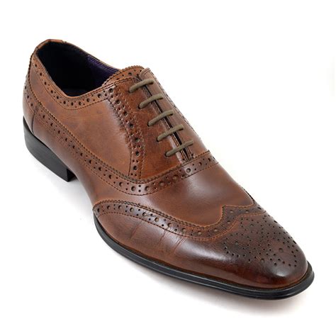 Buy Mens Brown Oxford Brogue Shoes | Gucinari Style