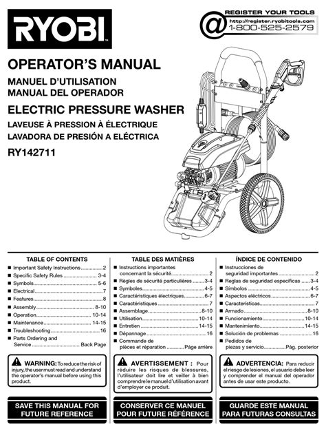 RYOBI RY142711 OPERATOR'S MANUAL Pdf Download | ManualsLib