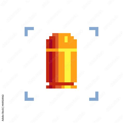 Bullet pixel art icon. Isolated pixel art 80s style vector illustration. Design sticker, logo ...