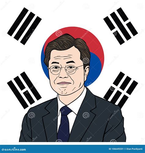 Moon Jae-in President South Korea Royalty-Free Cartoon | CartoonDealer ...