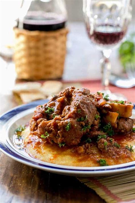 Osso Bucco in Red Wine Salsa with Soft Polenta