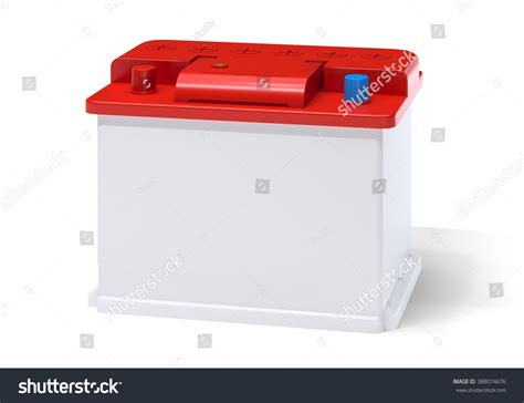 Red White Car Battery Isolated On Stock Illustration 388074676 | Shutterstock