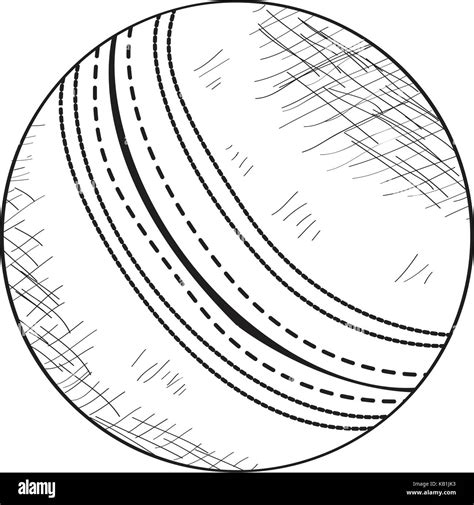 Sketch of a cricket ball Stock Vector Art & Illustration, Vector Image ...