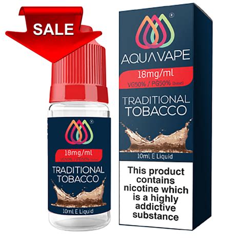 Aquavape British Made E Liquid Traditional Tobacco 18mg