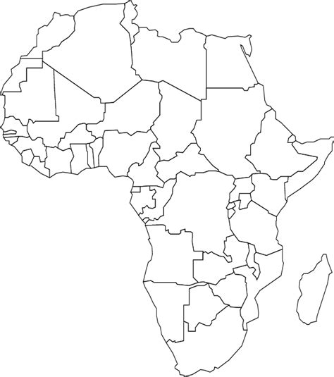 white map of africa - Google 검색 | Africa outline, Africa map, Coloring pages