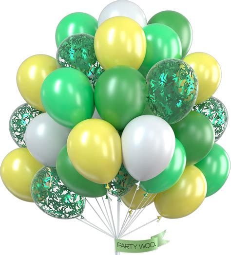 Amazon.com: PartyWoo Green Balloons, 70 pcs Party Balloons, Dark Green Balloons, Confetti ...