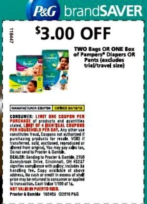 Pampers Coupons: $3 Off (2) Bags or (1) Box + $1 Off Pampers Splashers ...