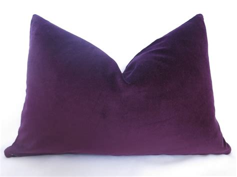 PLUSH Velvet Pillow Cover Plum Lumbar Pillow Purple - Etsy