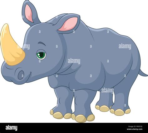 Cartoon happy rhino posing isolated Stock Vector Images - Alamy