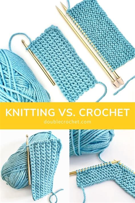 Knitting vs Crochet - Double Crochet | Crochet vs knit, Double crochet, Knitting patterns