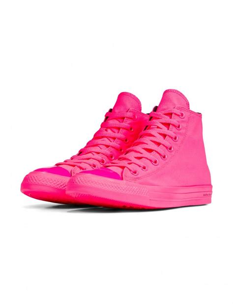 Chuck Taylor All Star High Top Trainers, Neon Pink, Converse x OPI ...