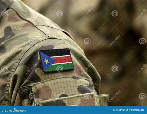 Flag of South Sudan on Military Uniform. Army, Soldiers, Africa Collage ...