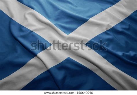 Waving Colorful Scottish Flag Stock Illustration 156640046