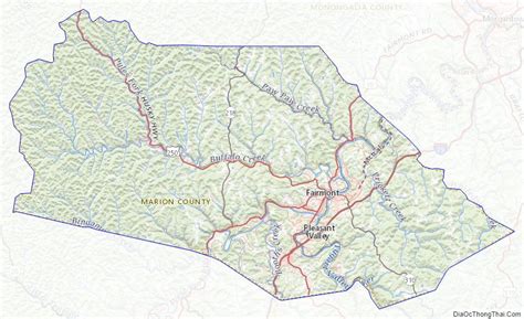 Map of Marion County, West Virginia - Thong Thai Real