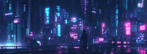 matte painting of a dark neon cyberpunk city in the | Stable Diffusion ...