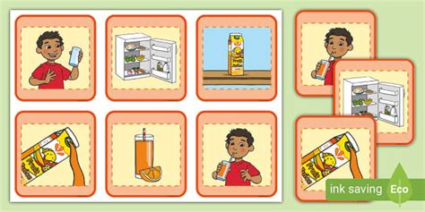 5 Step Sequencing Cards Pouring Juice (teacher made)