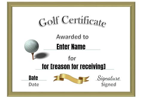 Free Printable Golf Certificates | Customizable