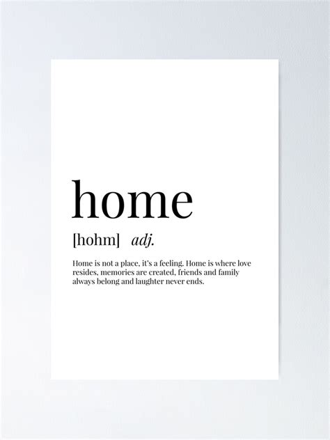 "Home Definition" Poster for Sale by definingprints | Redbubble