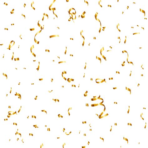 Golden Confetti Celebration Party Isolated On Transparent Background ...