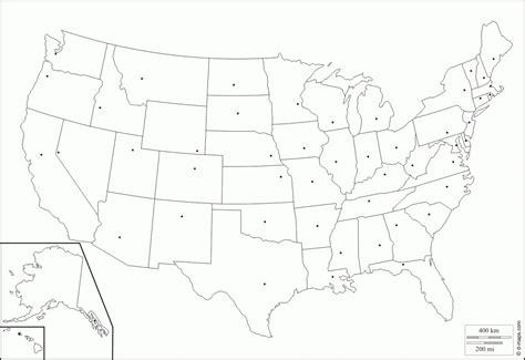 Blank States And Capitals Map