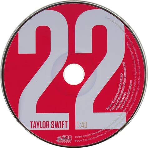 Carátula Cd de Taylor Swift - 22 (Cd Single) - Portada