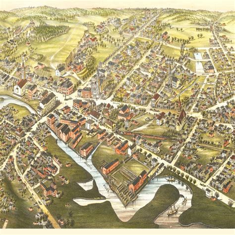 Vintage Map of Medford, Massachusetts 1880 by Ted's Vintage Art