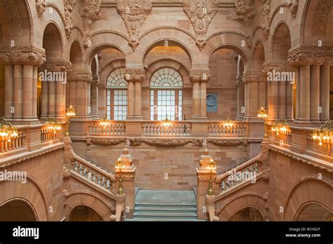 Interior of a government building, Million Dollar Staircase, State ...