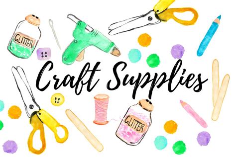 Watercolor craft supplies clipart , #Aff, #craft#supplies#inspired#set ...