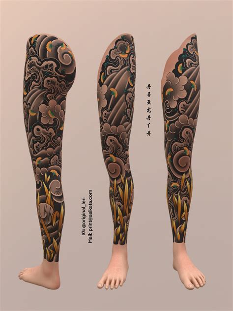 ArtStation - Ginkgo Leg Tattoo Design | Artworks