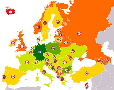 Speed limits in Europe • Autotraveler.ru