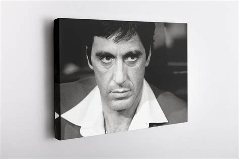 Scarface Poster Movie Al Pacino Black and White Portrait | Etsy