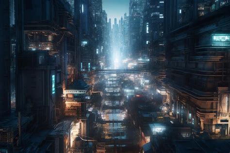 Premium AI Image | A city with a sign that says'cyberpunk