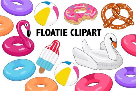 Pool Floatie Clipart (240400) | Illustrations | Design Bundles | Clip art, Floaties, Eye design