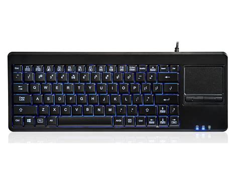 Perixx PERIBOARD-315H, Wired USB LED Backlit Keyboard with Touchpad, with Buit-In Trackpad and 2 ...