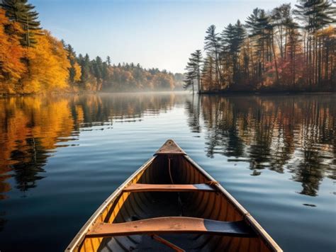 Premium AI Image | a canoe on a lake