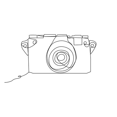 One line continuous camera outline vector art drawing 30909787 Vector ...