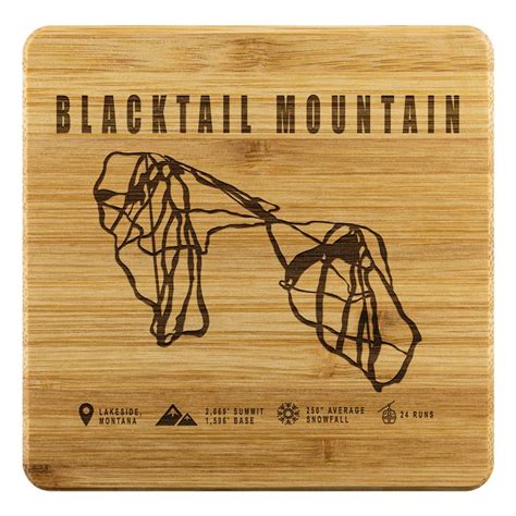 Blacktail Mountain Montana Ski Trail Map Bamboo Coaster | Montana ski resort, Montana ski, Ski ...